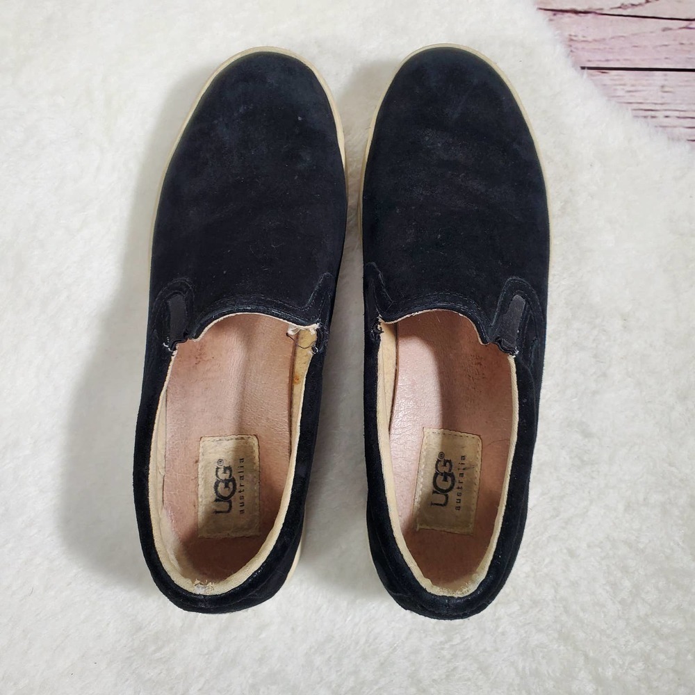 UGG Australia Fierce Slip On Leather Suede Loafer Flats Black Size 7.5 - Picture 7 of 12